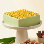 Mango Cubes Pandan Cake | 9" × 9" Square (36 Slices)